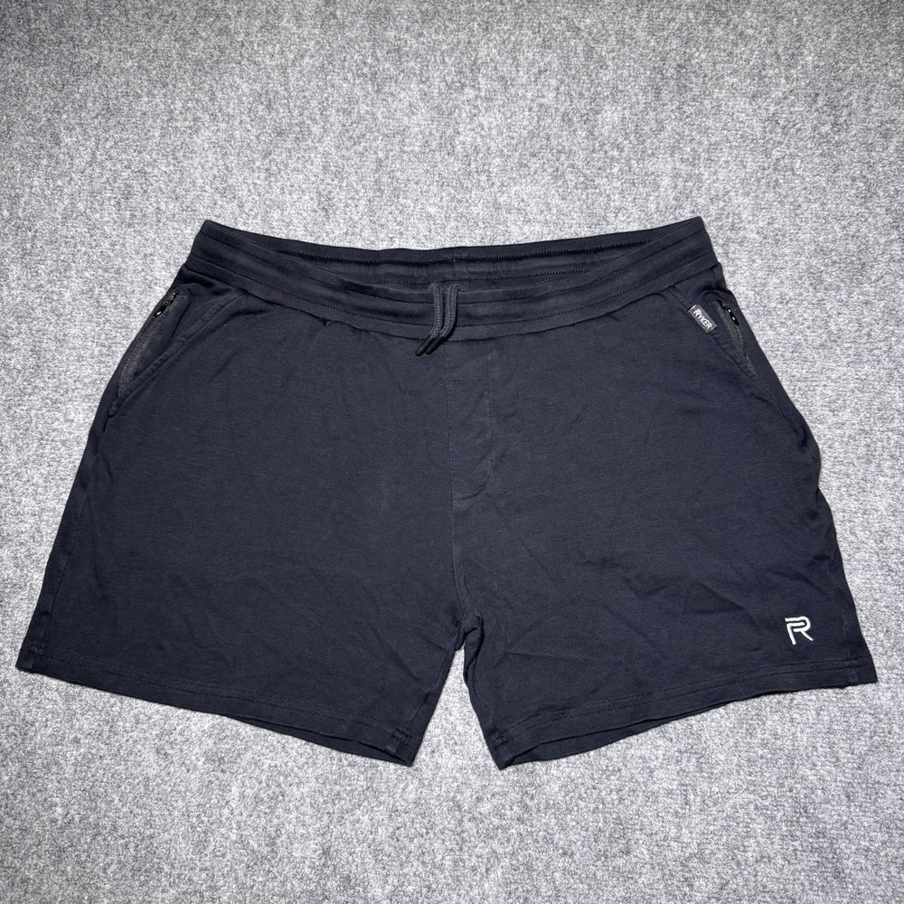 Ryker The Ares Shorts Men XL Black 100% Organic Cotton Workout 5" Inseam Unlined